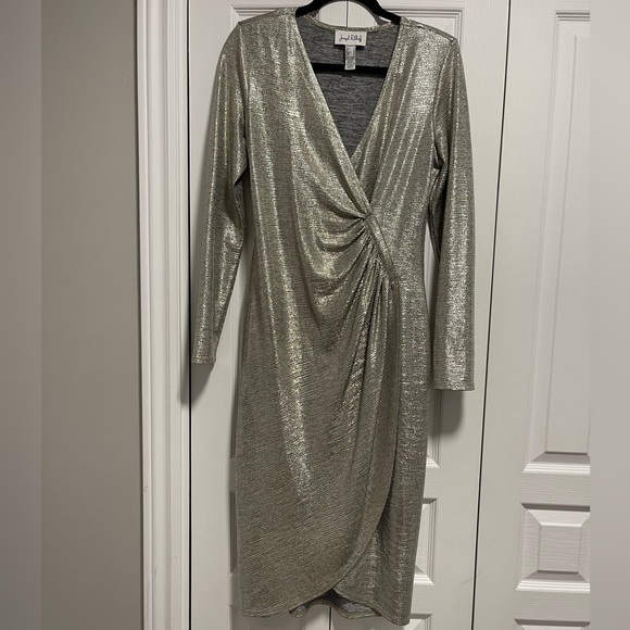 Joseph Ribkoff Silver Dress - Picture 5 of 9